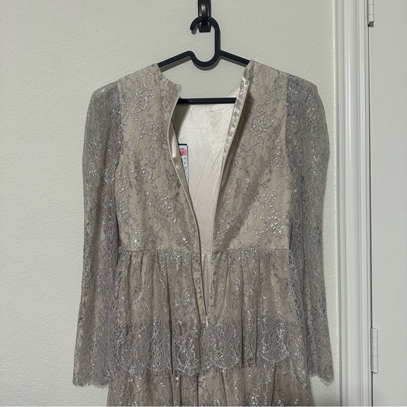 NWT Antonio Melani x Born on Fifth Clara Metallic Lace Tiered Ruffle Max… - Picture 15 of 16